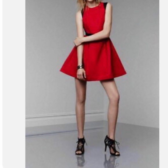 Prabal Gurung for Target Dresses & Skirts - PRABAL GURUNG RED COLOR-BLOCK FIT AND FLARE MINI DRESS